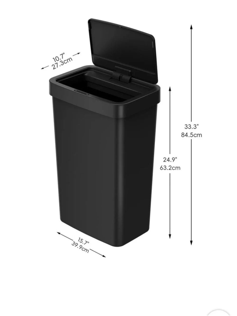 Mainstays Black Motion Sensor Trash Can